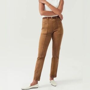 SPANX Stretch Straight Leg Twill Pants in Acorn